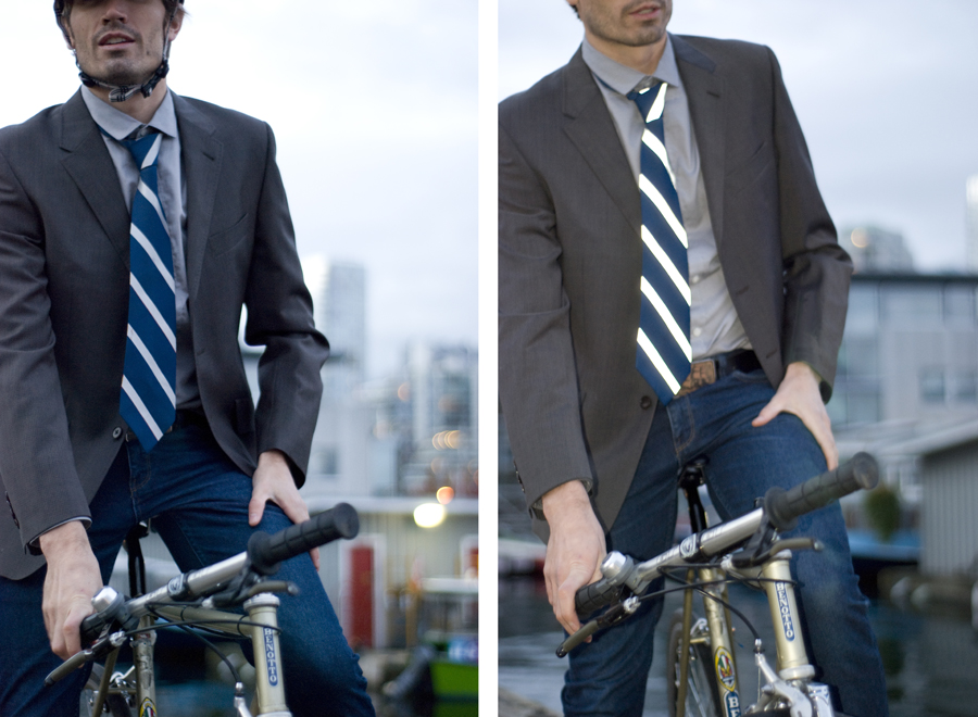 Retroreflective Tie: Year: 2010
Materials: Silk, retroreflective material
Client: Self-initiated
This tie was our reaction to the high visibility clothing offered on the market at present, the majority of which is strictly functional, with little or no attention to style or playfulness. Though understated during the day, the tie becomes highly visible in the evening. It was one of the shortlisted design entries from more than 3000 participants in designboom's ‘Seoul Cycle Design Competition‘, organized in collaboration with Seoul design foundation. Retroreflective Tie: Year: 2010
Materials: Silk, retroreflective material
Client: Self-initiated
This tie was our reaction to the high visibility clothing offered on the market at present, the majority of which is strictly functional, with little or no attention to style or playfulness. Though understated during the day, the tie becomes highly visible in the evening. It was one of the shortlisted design entries from more than 3000 participants in designboom's ‘Seoul Cycle Design Competition‘, organized in collaboration with Seoul design foundation.