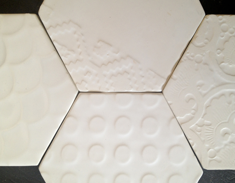 Out on the Tiles: Year: In progress
Materials: Ceramic tiles
Client: Various
Continuing from our tile obsessions of Portugual, paper pulp tiles and 3D wallpapers, we finally bit the bullet and began making some tiles of our own. Our interest is in composing overall spaces with custom tiles—conceptual skins for private and public spaces. Presented here are a few of our early experiments for some sweet upcoming projects. Out on the Tiles: Year: In progress
Materials: Ceramic tiles
Client: Various
Continuing from our tile obsessions of Portugual, paper pulp tiles and 3D wallpapers, we finally bit the bullet and began making some tiles of our own. Our interest is in composing overall spaces with custom tiles—conceptual skins for private and public spaces. Presented here are a few of our early experiments for some sweet upcoming projects.