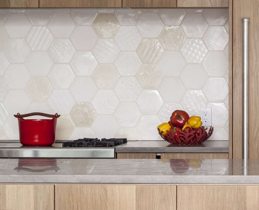 Hex Tiles: Year: 2015
Materials: Handmade ceramic tilesOriginally designed for the Berdin-Cuddington residence with Measured Architecture, more than 30 different hexagonal tile types were developed for four rooms of the residence, each with their own colour palette, patterns and textures. There are a dozen print designs regularly used in our image library, six texture varieties, and many customizable options. Tiles are handmade in our studio from scratch. Depending on the scale of your project, allow 6-8 weeks for production. Email us for more information or fill out the form at the bottom of the page for a quote.Site and process photos by Andrew Latreilleand Ema Peter. Hex Tiles: Year: 2015
Materials: Handmade ceramic tilesOriginally designed for the Berdin-Cuddington residence with Measured Architecture, more than 30 different hexagonal tile types were developed for four rooms of the residence, each with their own colour palette, patterns and textures. There are a dozen print designs regularly used in our image library, six texture varieties, and many customizable options. Tiles are handmade in our studio from scratch. Depending on the scale of your project, allow 6-8 weeks for production. Email us for more information or fill out the form at the bottom of the page for a quote.Site and process photos by Andrew Latreilleand Ema Peter.