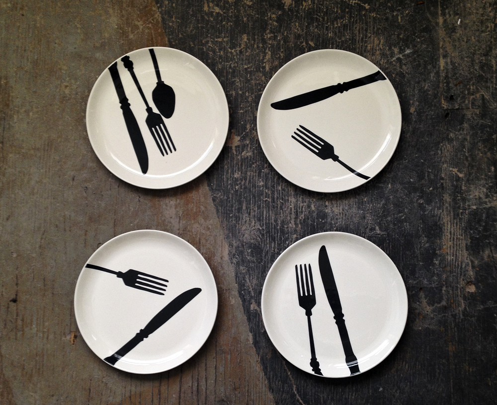 Shadow Plates: Shadow plates were inspired by a project we executed a few years ago. Just like then, the plates are acquired from the now defunct Hycroft China Ltd., which have been lying dormant since the factory closed in the late 1980s. Hycroft in its heyday was a prominent Canadian manufacturer of industrial ceramic wares. Each plate is different in its 'placement' of shadow cutlery and are available for order. Contact us for more information. Shadow Plates: Shadow plates were inspired by a project we executed a few years ago. Just like then, the plates are acquired from the now defunct Hycroft China Ltd., which have been lying dormant since the factory closed in the late 1980s. Hycroft in its heyday was a prominent Canadian manufacturer of industrial ceramic wares. Each plate is different in its 'placement' of shadow cutlery and are available for order. Contact us for more information.
