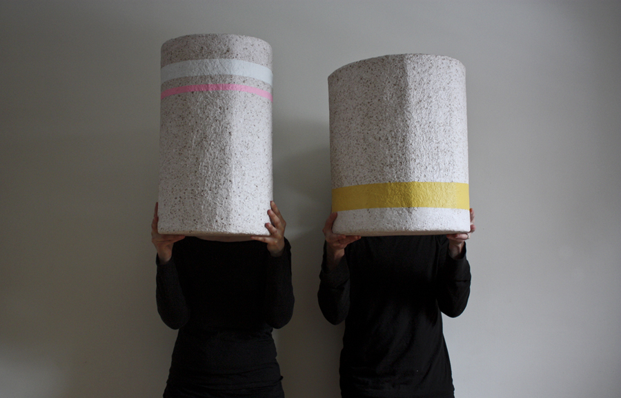 Paperscapes: Paperscapes, is an extensive ongoing exploration into paper-made objects that function as furniture, lighting, and wall treatments. Using recycled paper sourced from the local industry waste, and drawing from our sculptural backgrounds, we have manipulated it in a similar way to how clay can be sculpted and have created limited edition functional stools/side tables and large dome lights.
Paperscapes, debuted at the Toronto's Gladstone Hotel for the annual event, Come Up To My Room, in 2016. Paperscapes: Paperscapes, is an extensive ongoing exploration into paper-made objects that function as furniture, lighting, and wall treatments. Using recycled paper sourced from the local industry waste, and drawing from our sculptural backgrounds, we have manipulated it in a similar way to how clay can be sculpted and have created limited edition functional stools/side tables and large dome lights.
Paperscapes, debuted at the Toronto's Gladstone Hotel for the annual event, Come Up To My Room, in 2016.
