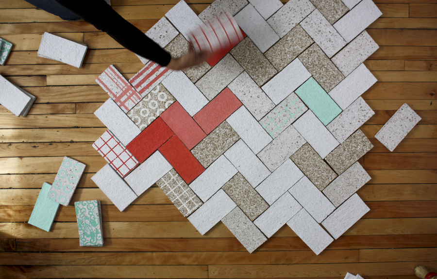 Wallpapering / SubTile: We love subway tiles for their many possible variations in patterning, so we started experimenting and wound up with this new form of Wallpapering. They are like bars of chocolate and we can’t look at them on the wall without salivating.
They can now be ordered in this 7” x 3.5” format as well as its original 9” hexagonal form. Contact us with the form below for more information. Wallpapering / SubTile: We love subway tiles for their many possible variations in patterning, so we started experimenting and wound up with this new form of Wallpapering. They are like bars of chocolate and we can’t look at them on the wall without salivating.
They can now be ordered in this 7” x 3.5” format as well as its original 9” hexagonal form. Contact us with the form below for more information.
